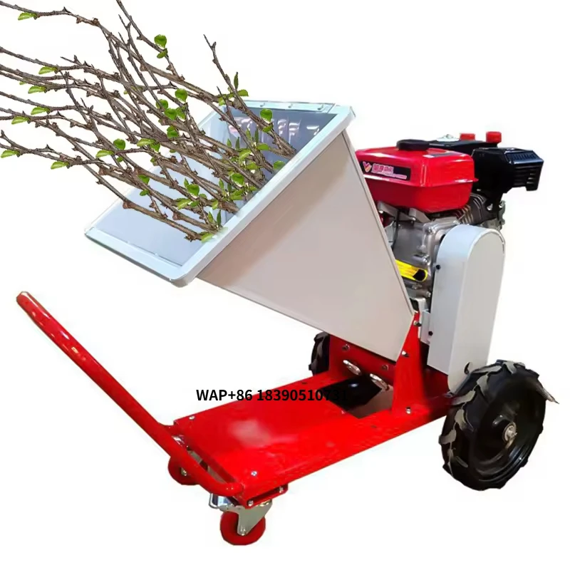 7.5HP Engine High-efficiency Movable Wood Chipper Shredder Machine Tree Branch Crusher for Garden and Orchard