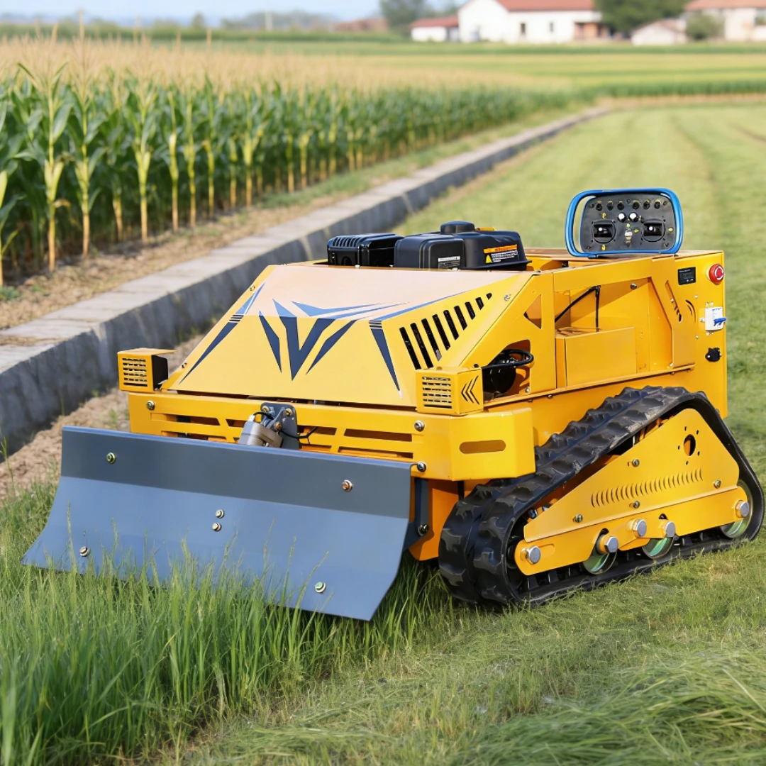 

Customized CE EPA approved lawn mower, garden tracked remote-controlled robotic lawn mower with snow blade