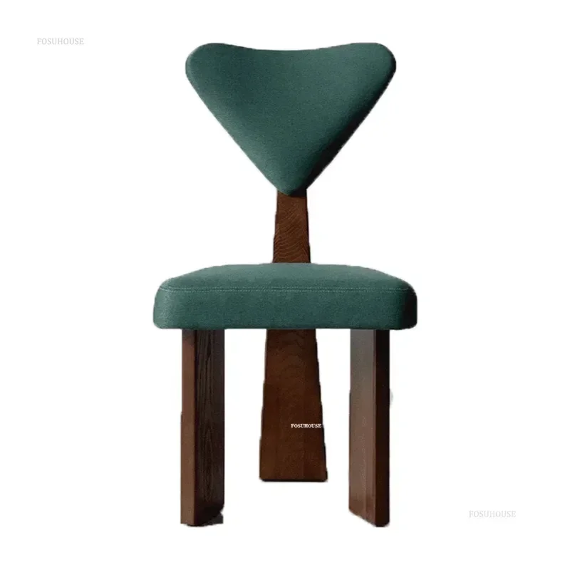 Light Luxury Solid Wood Dining Chairs Home Retro Designer Backrest Dining Chair Modern Simple Restaurant Reception Chair Z