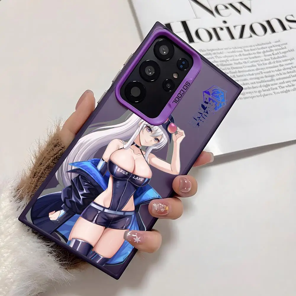 حافظة لهاتف سامسونج جالاكسي S25 Edge S24 S23 S22 S21 S20 Ultra Funda غطاء فضي من السيليكون