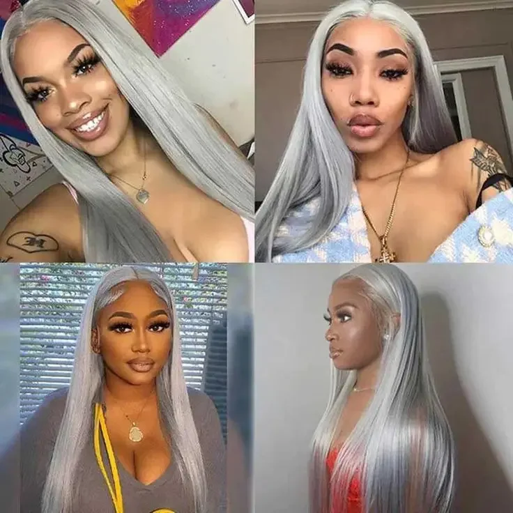 Sliver Grey Human Hair Bundles 9A Brazilian Straight Hair Weave Bundles 1/3/4PCS Remy Hair 8-26inch Hair Extensions IJOY Deals