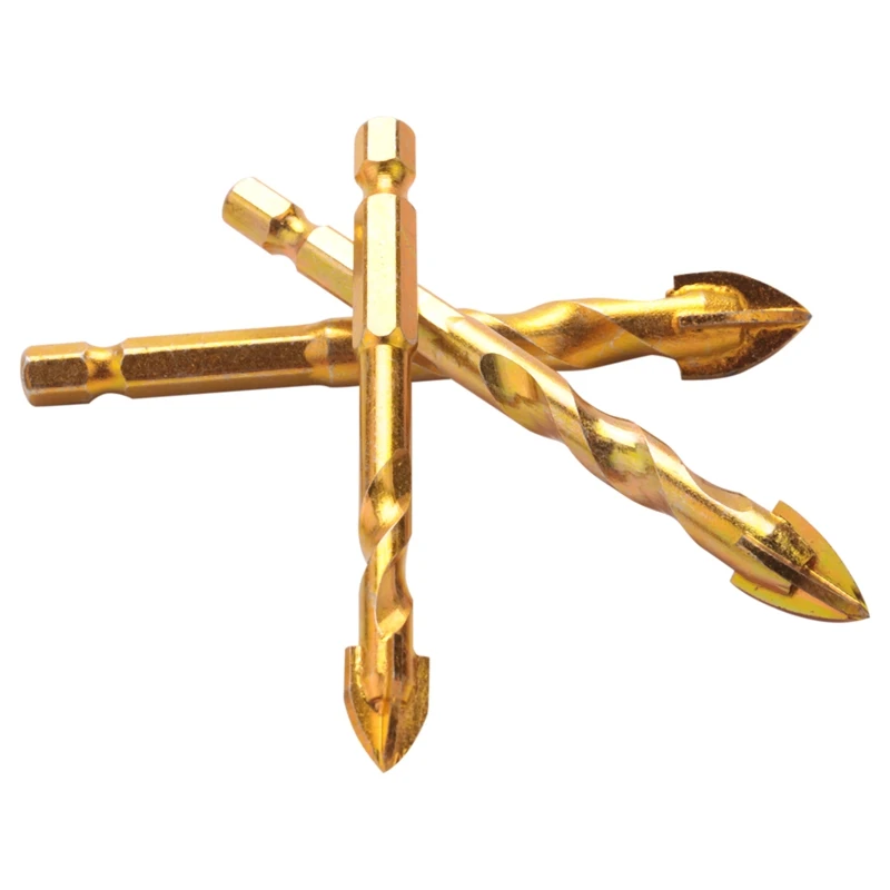 Set mata bor baru untuk ubin, beton, batu bata, kaca, plastik dan kayu, 5 buah (5Mm.6Mm.8Mm.10Mm. Mata bor ubin, ujung karbida Tungsten 12Mm