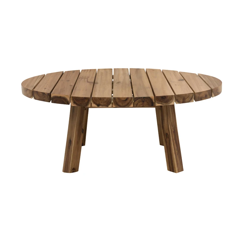 D35.6x14.6 Coffee Table, Durable Solid Acacia Wood