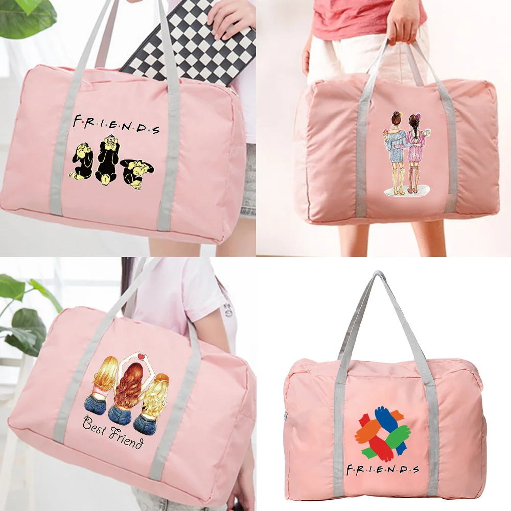 Bagagem Bolsa De Viagem Série Amigos Impressão Pacote De Ombro Nylon À Prova De Água Bolsa Casual Dobrável Grande Capacidade Novas Tote Bags