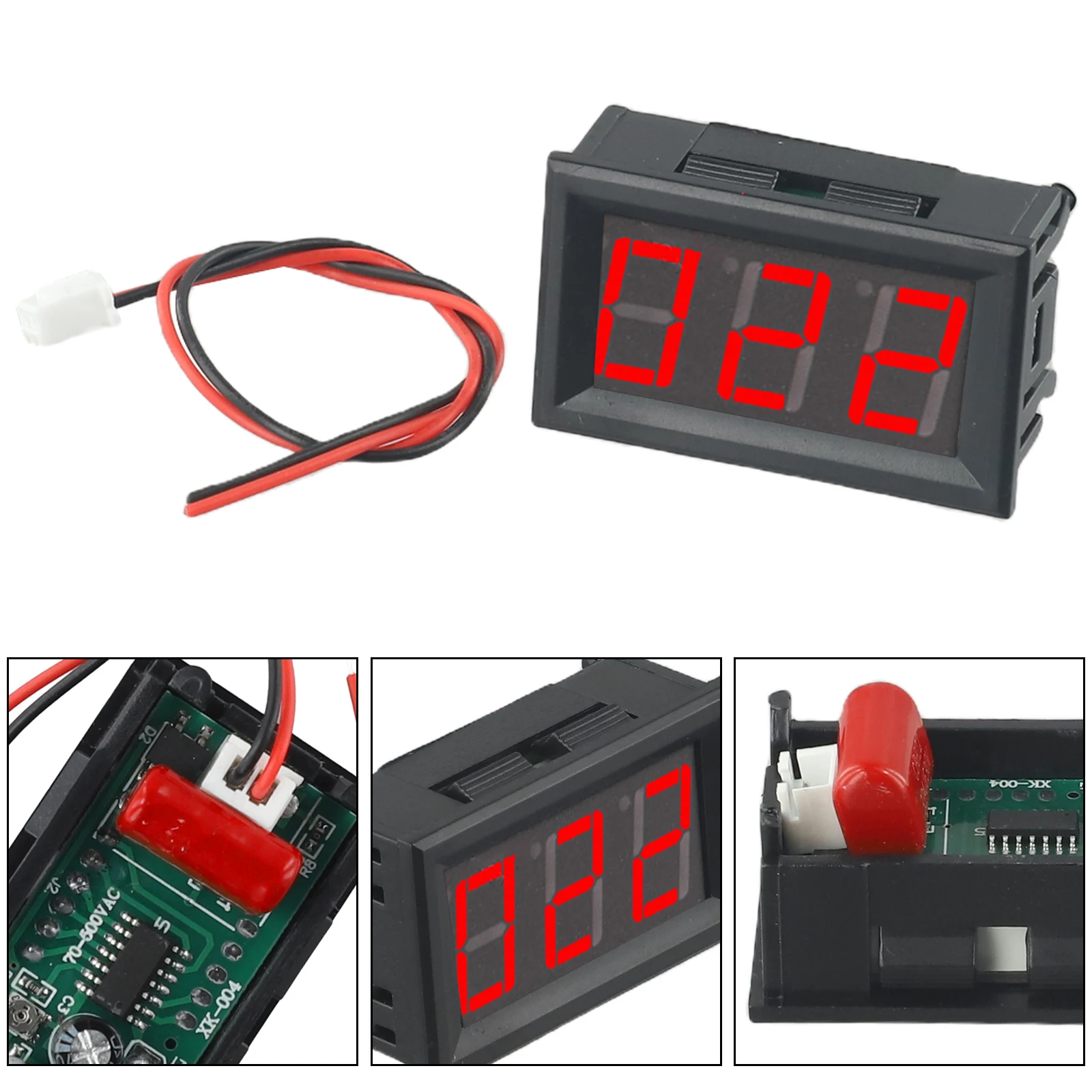 LED 디지털 디스플레이 2선 AC 전압계 헤드 2선 디지털 전압계 AC220V 전압 게이지 전압을 정확하게 측정