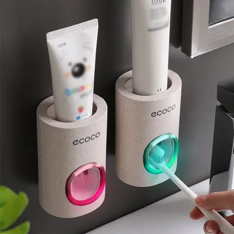 Toothpaste Dispenser and Brush Holder