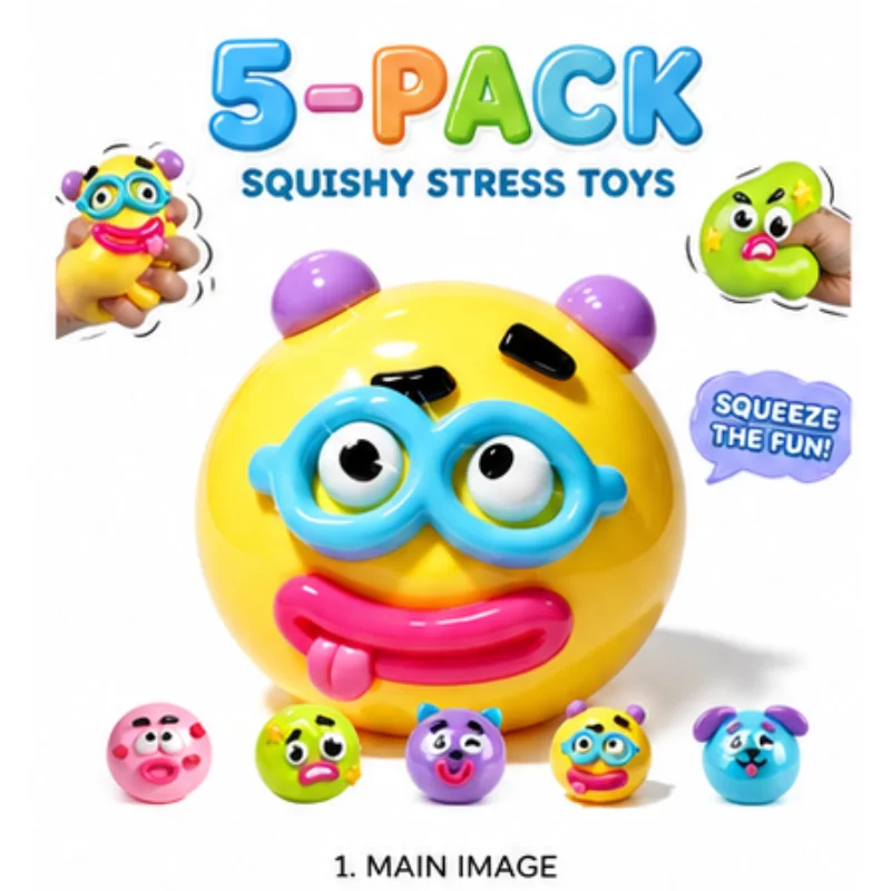 NEU Smushers Squishy Curiosities Hundegesicht-Wechsel-Squishy-Spielzeug, weich, formbar, niedlich, langsam aufsteigend, Quetschspielzeug, entspannendes sensorisches Spaßspielzeug