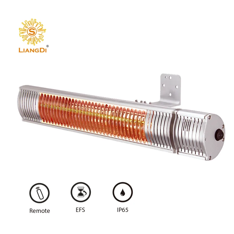 LIANGDI 110-130V/220-240V Silver Black Remote Control Wall Mounting Patio Heater LDHR005G2-KY
