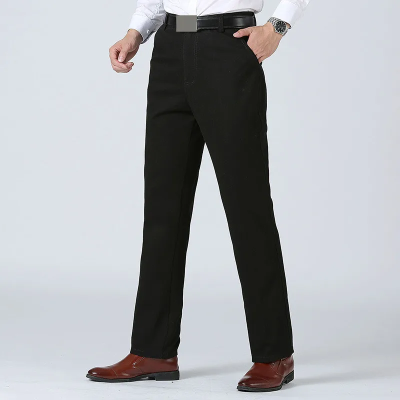 

MRMT 2024 Brand Spring and Summer Men's Trousers Middle-aged and Old Leisure Pants for Male Loose Straight Cotton Trouse