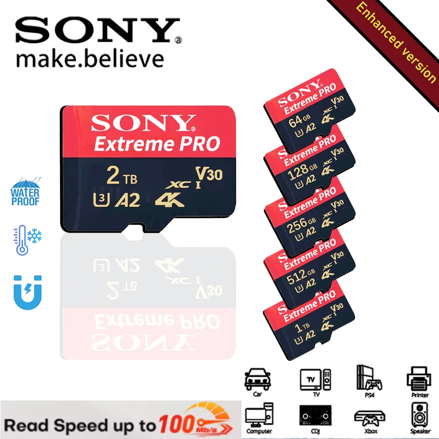 SONY Flash Drive Card 2TB Class10 Memory Card 1TB  V30 Micro SSD Card 512GB A2 cartao de memoria 256GB TF Card  Free Adapter
