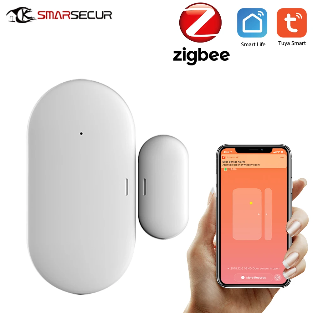 Tuya Zigbee Door/Window Sensor Contact Smart Alarm System Home Automation