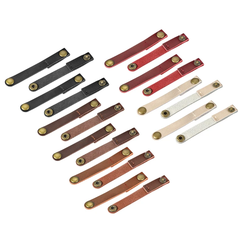 Leather Cable Straps Cable Tie Wraps Cord Management Holder Keeper Cord Organizer for USB Cables Headphone Wires