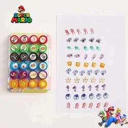 12/24 sztuk zestaw Super Mario peryferyjne kreskówki dla dzieci Mini DIY pieczęć figurki do gier przedszkole nauczyciel nagroda znaczek akcesoria