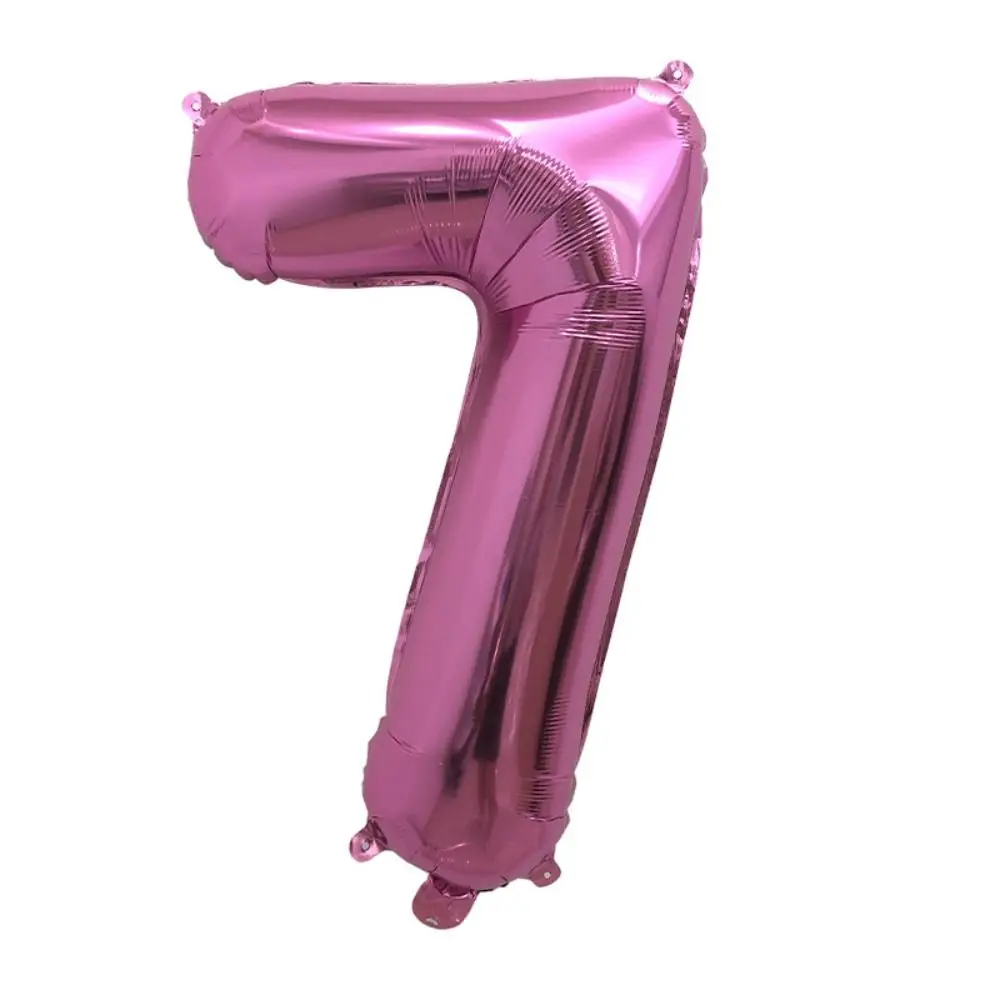 32inch Number Balloons Children Party Supplies 0 1 2 3 4 5 6 7 8 9 Years Old Aluminum Film Balloon Pink Inflatable Gifts