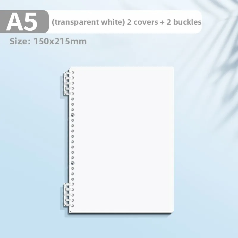 Office School For Supplies PP Loose-leaf Book Cover A4 A5 B5 Transparent DIY Loose Leaf Notebook Colorful Binder Spiral Ring
