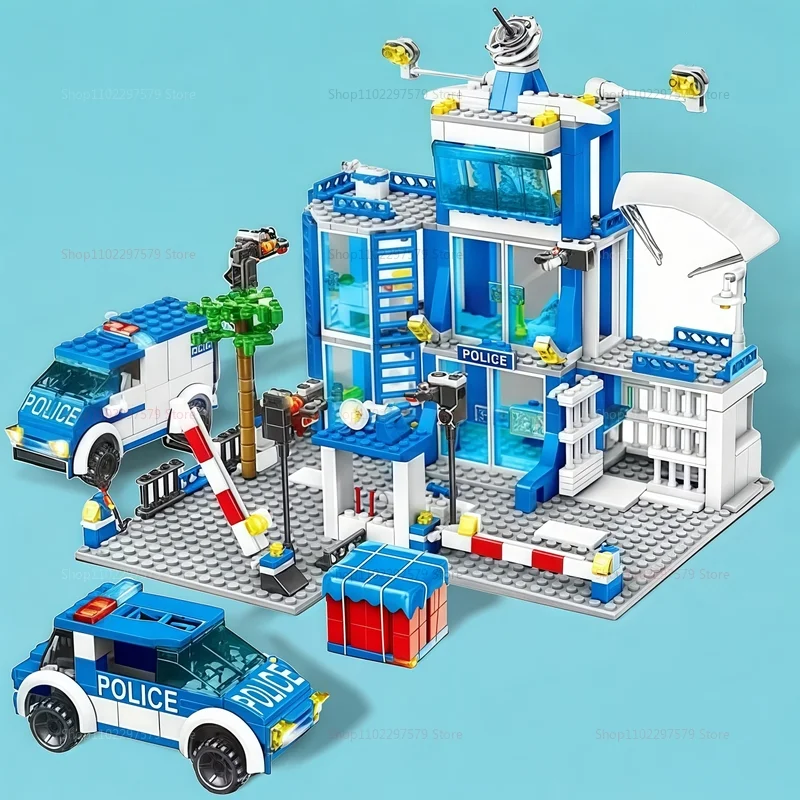 Poilce محطة نموذج الجمعية 760 قطعة صعوبة عالية لتقوم بها بنفسك بنة نموذج اللعب هدايا عيد الميلاد والكريسماس لصبي وفتاة #6