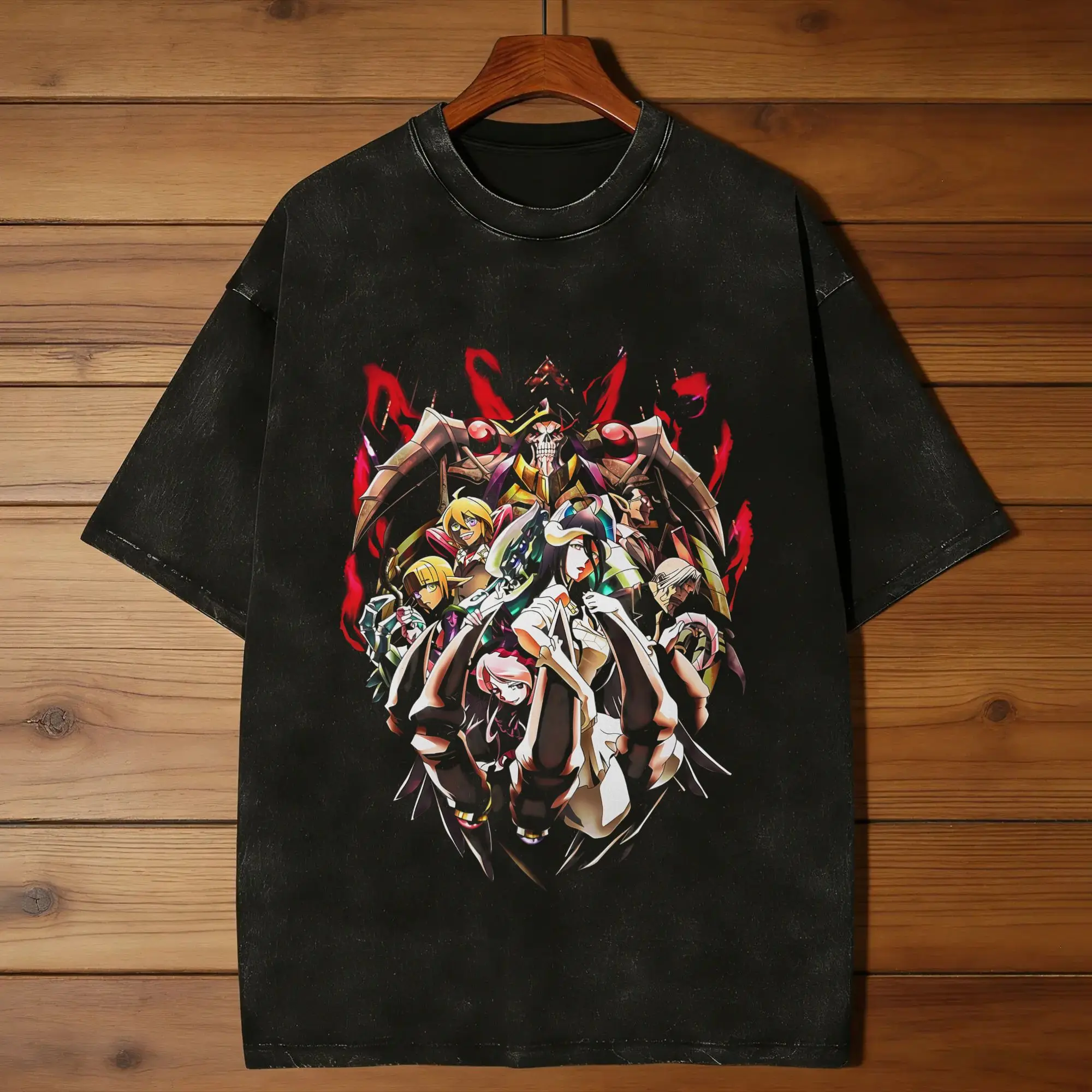 Men's Overlord Anime T-Shirts  Tees Beach Aesthetic Short-Sleeved T-Shirt Crewneck Hip Hop Custom DIY Tee Shirt Dropshipping