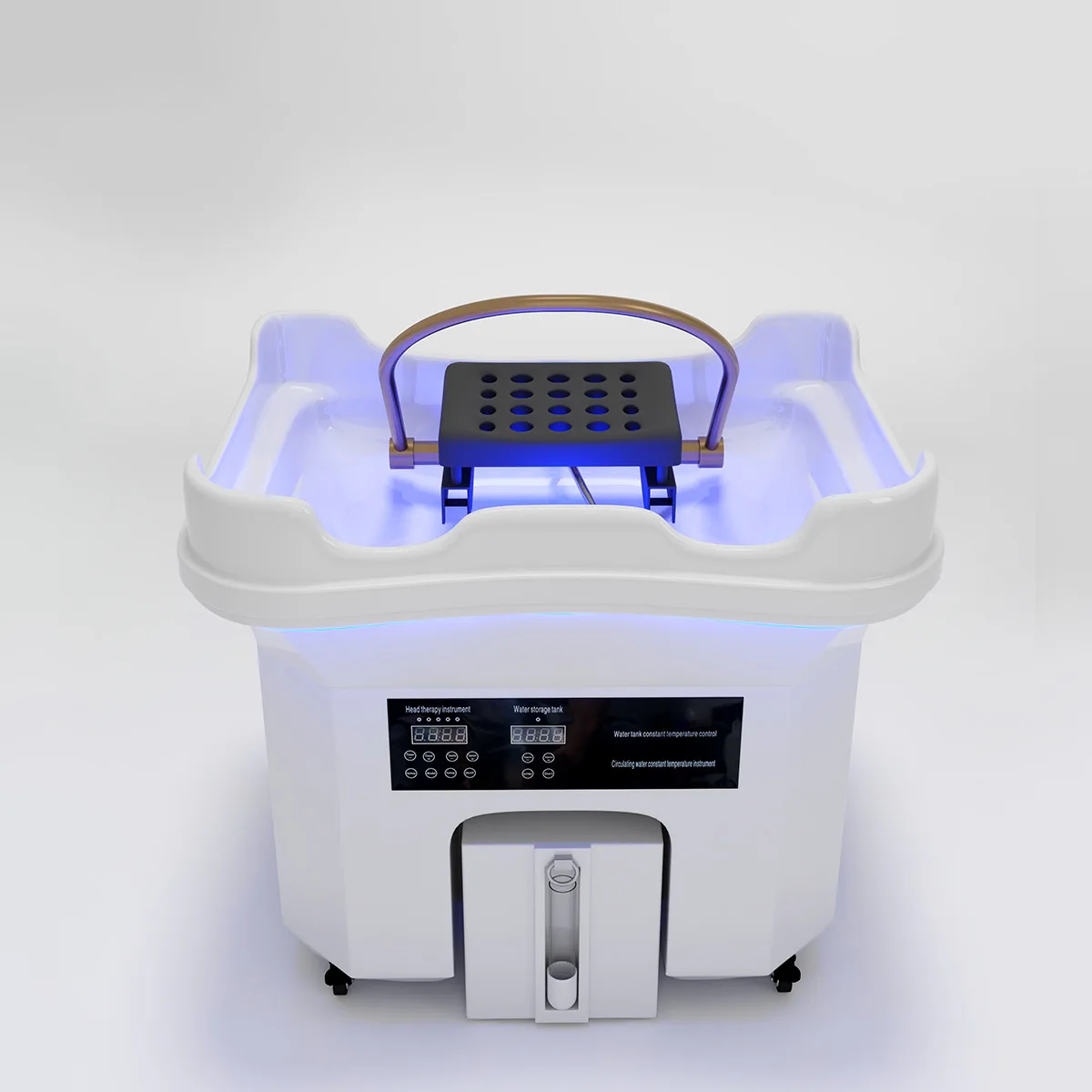 Mobile head therapy device with fumigation constant temperature water circulation shampoo physiotherapy beauty salon