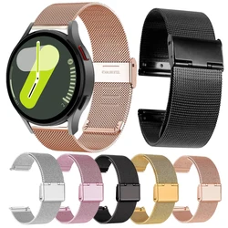 Milan Strap For Samsung Galaxy Watch 7 40mm 44mm 6 5 4 Stainless Steel Clasp Bracelet For Galaxy 4 6 Classic 42/43/46/47mm Band