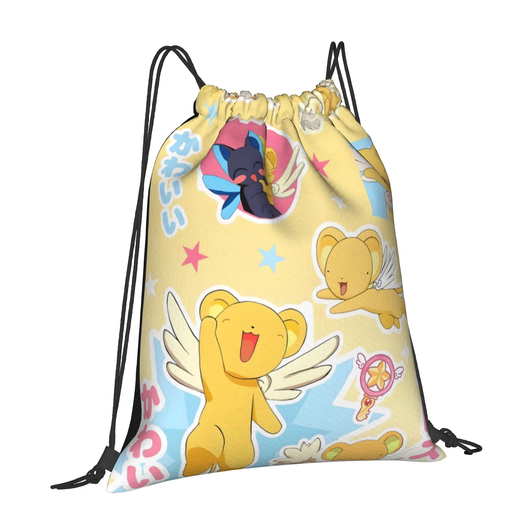 1 pc Kero Stickers Cardcaptor Sakura Portable Shopping Drawstring Bags Storage Backpacks