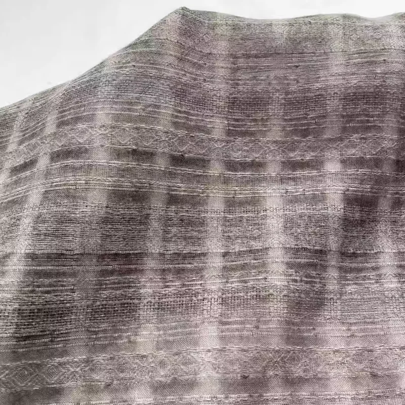 

Retro grey striped jacquard polyester fabric for shirt dress handmade diy fabric
