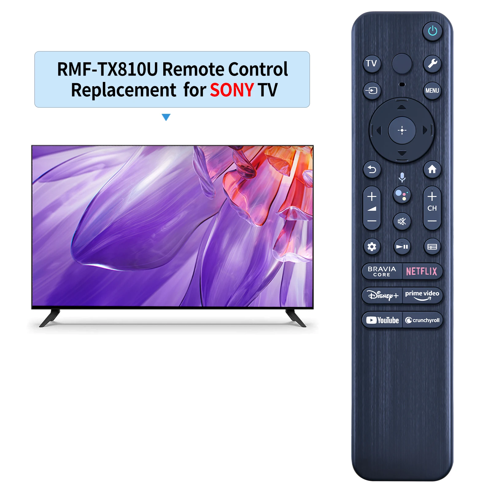 New Voice Remote Control RMF-TX810U for Sony 2023 4K/8K/OLED HD tv Models