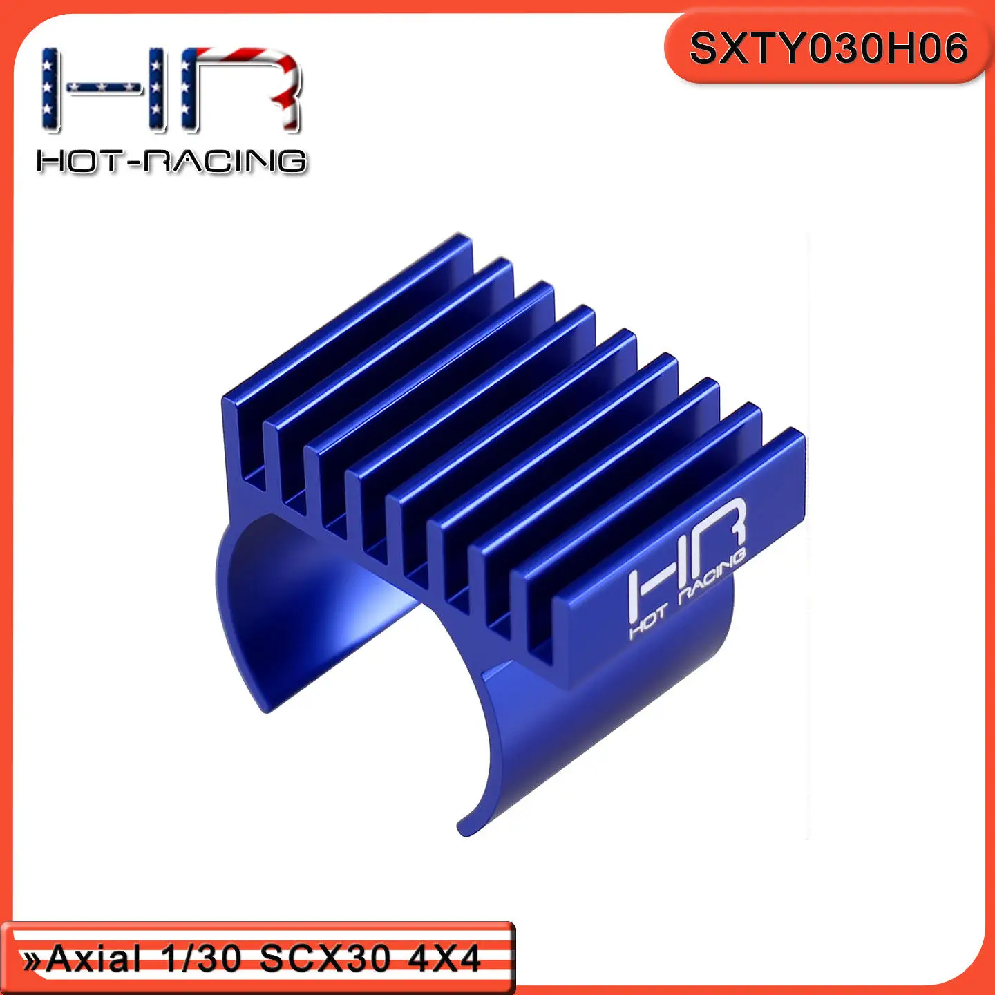 HR Axial SCX30 SCX24 9-Fin Aluminum Heat Sink for 030 Cylindrical Motor Reduce Motor Temperature Extend Lifespan RC Upgrade