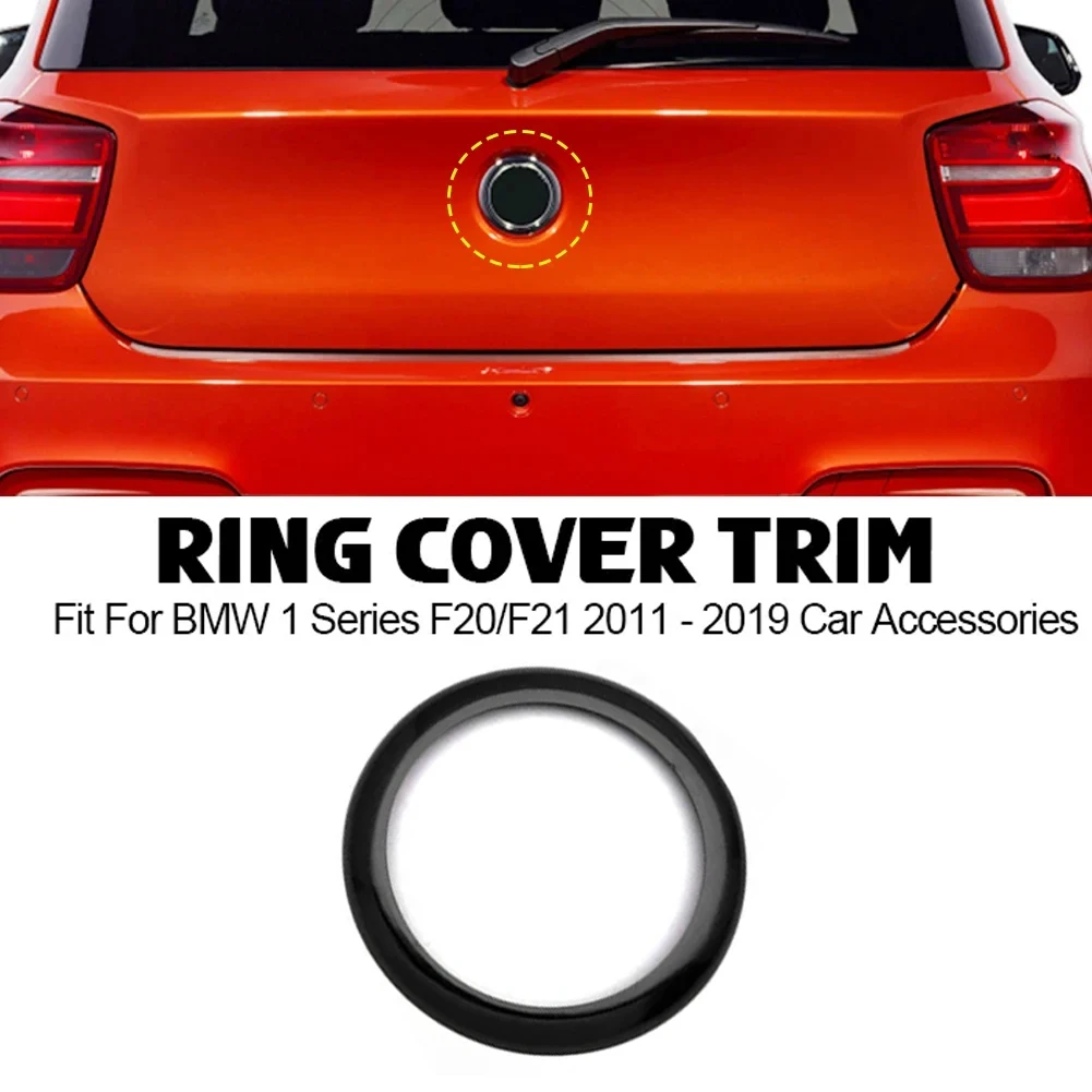 Cubierta de anillo de insignia de arranque trasero negro para BMW serie 1, F20, F21, modelos 2011-2019, accesorios de coche, pegatinas decorativas