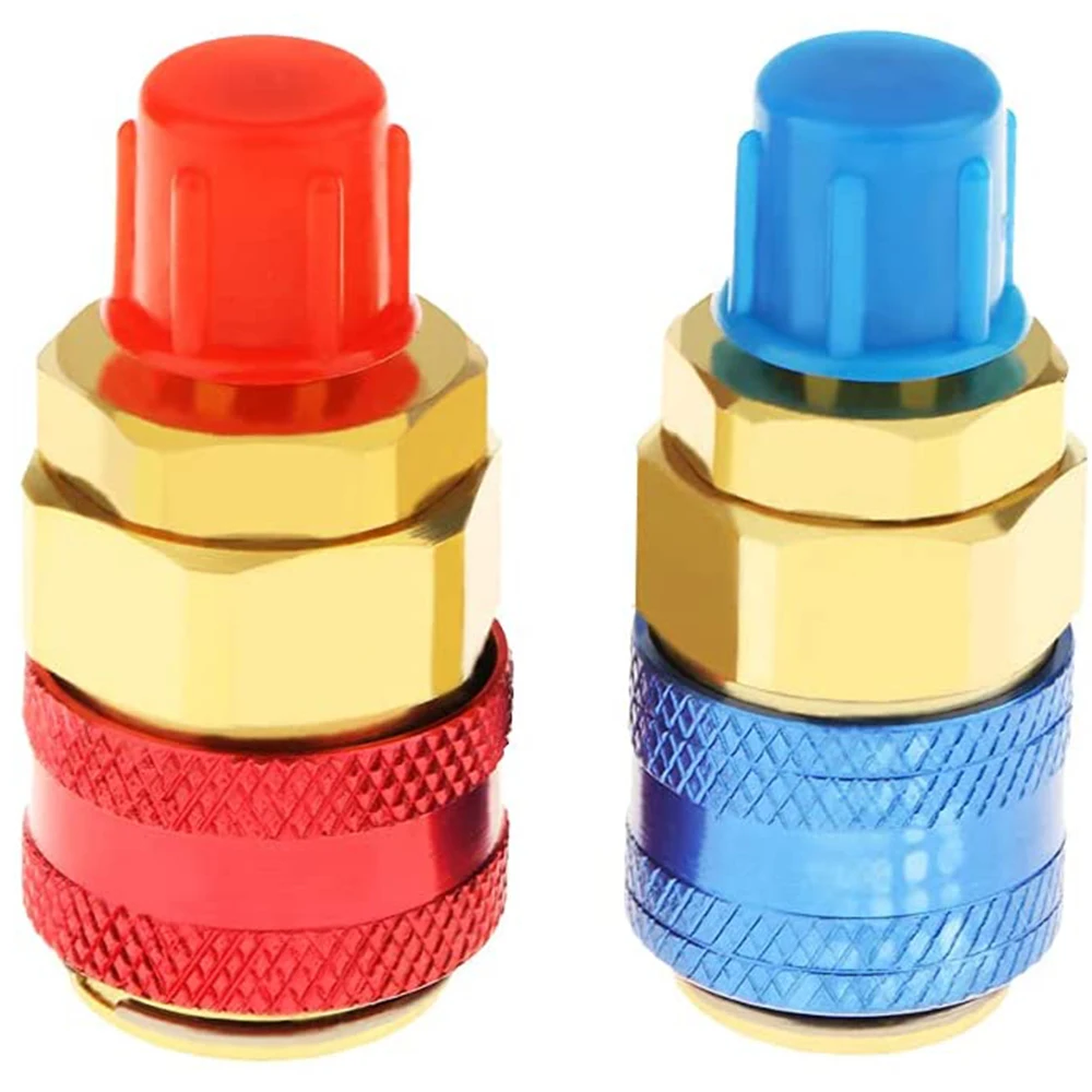 R134A Low High Auto Car Quick Coupler Connector Brass Adapters Car Air Conditioning Refrigerant Adjustable AC Manifold Gauge