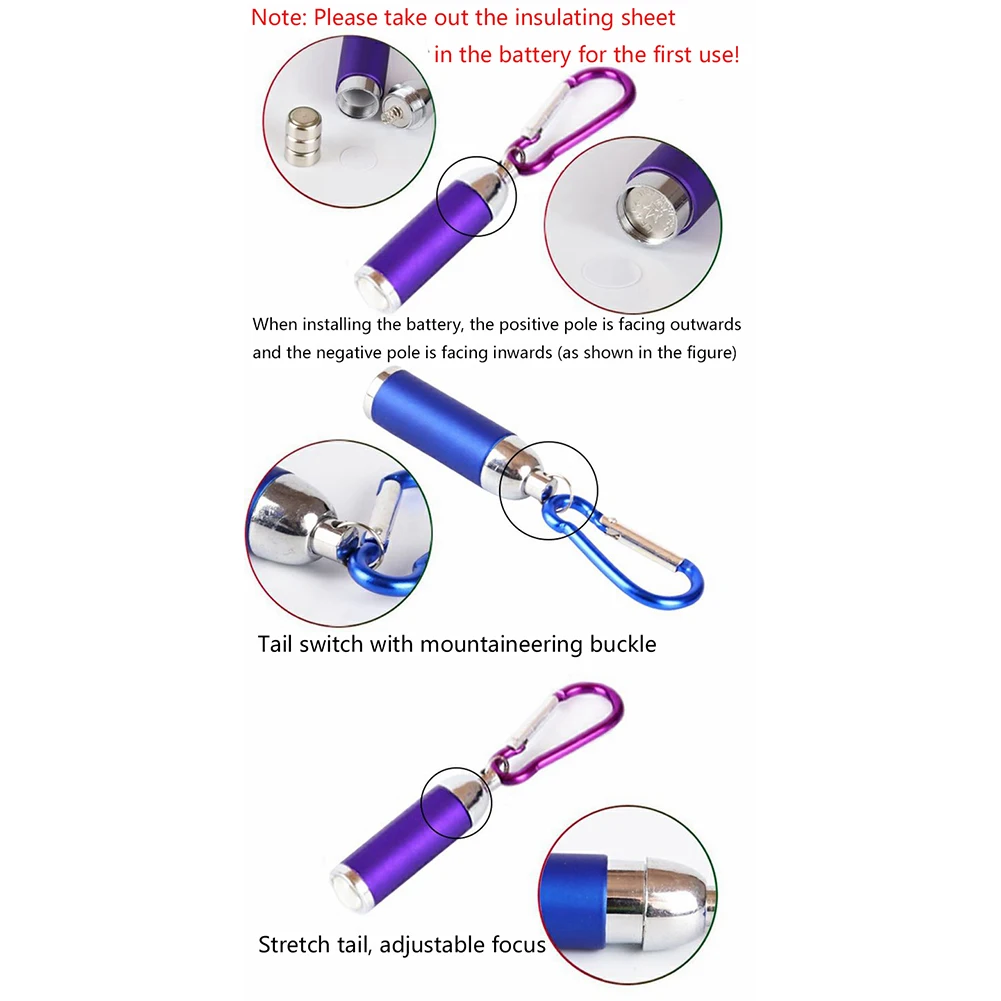 ミニポータブルLED懐中電灯,USB充電器,防水,緊急信号,ハイキングやキャンプ用