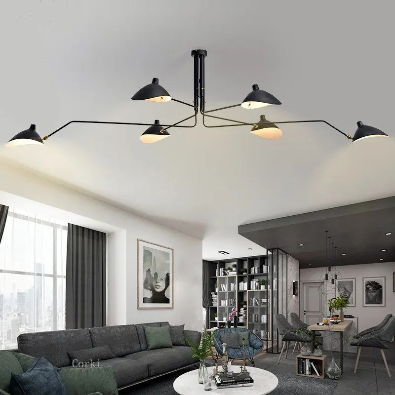 

Modern DaWn Spider Serge Mouille Ceiling Lights for Living Room Bedroom Lamp Hanging Luminaire Home Lighting Fixtures Art Deco