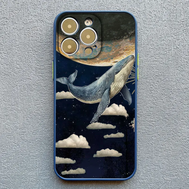 Weltraum-Ozean-Walfisch-Hai-Schwimm-Handyhülle für iPhone 17 16 15 14 11 12 13 Mini Pro Max Cover X XR X 16 15 14 Plus Fundas – Detail 5