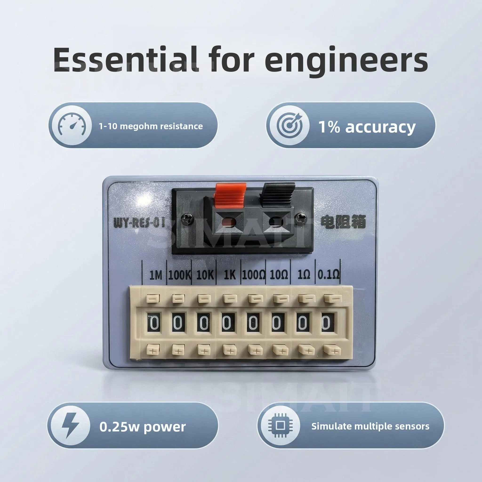 WY-RES-01 Pocket Resistance Box 2Ω-9.999MΩ | Dial Programming Resistor Box ABS for Test Meters
