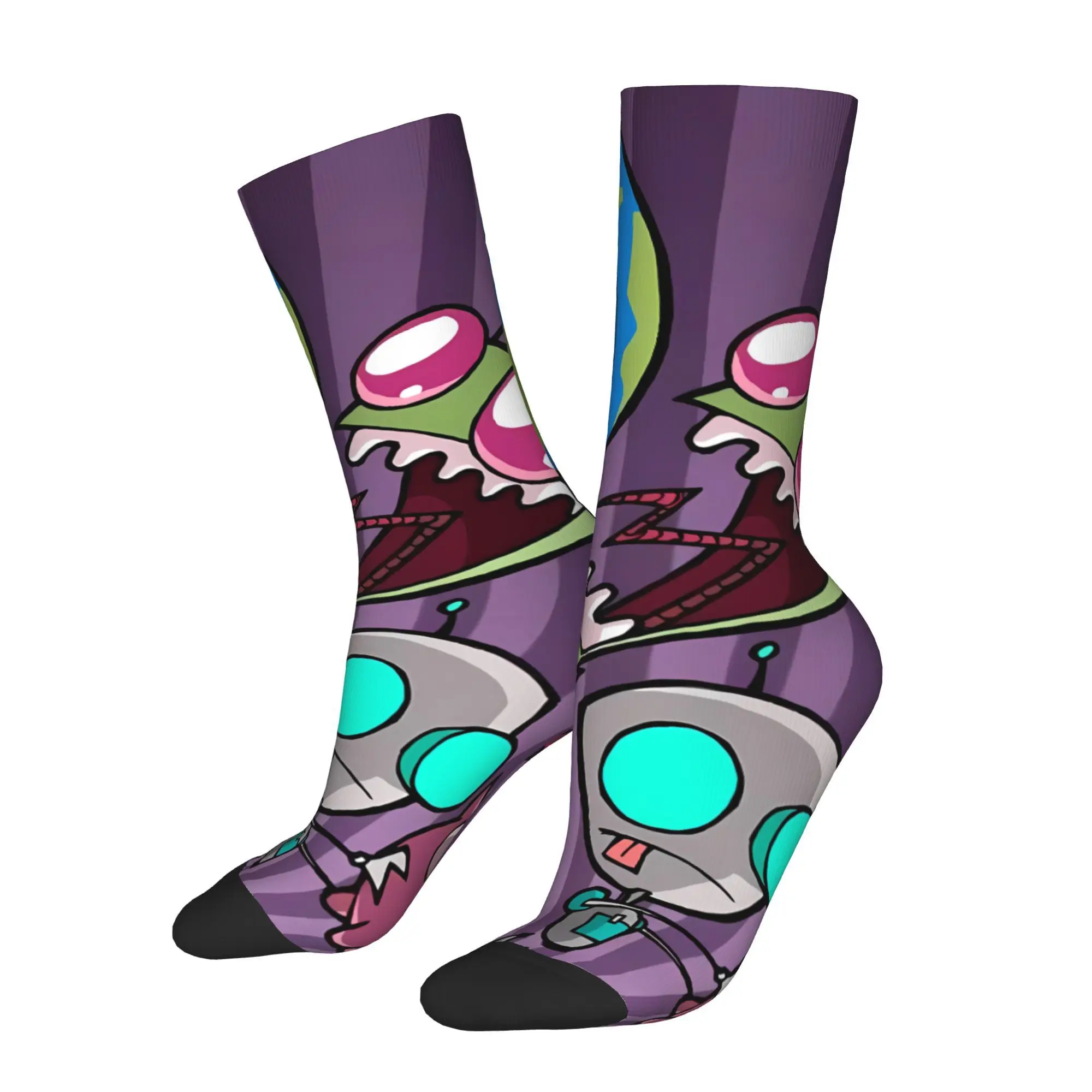 

Invader ZIM Cartoon Men Cycling Socks All Season Breathable Athletic Crew Socks for Spring Summer Fall Winter