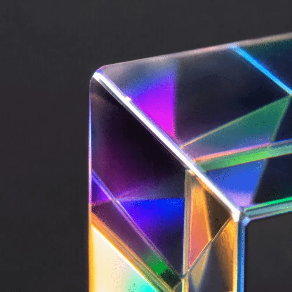 Demonstrating Artificial Crystal Optical Glass Prism Cube 15x15mm Optical Glass X Cube Prism Mini Crystal Prism Physics Teaching