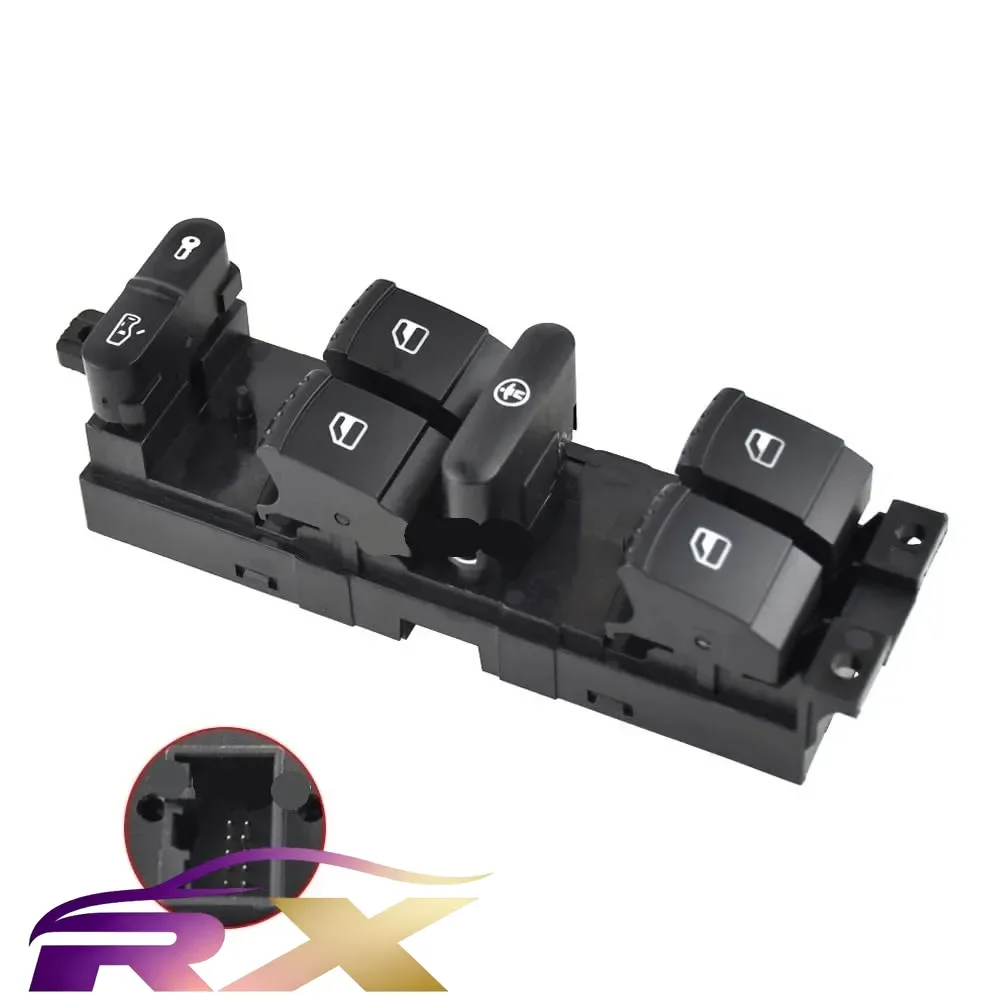 Master Power Window Switch 1J4959857A 1J4959857B Compatible with V-W Golf MK4 Seat Skoda Octavia MK1 Fabia Bora