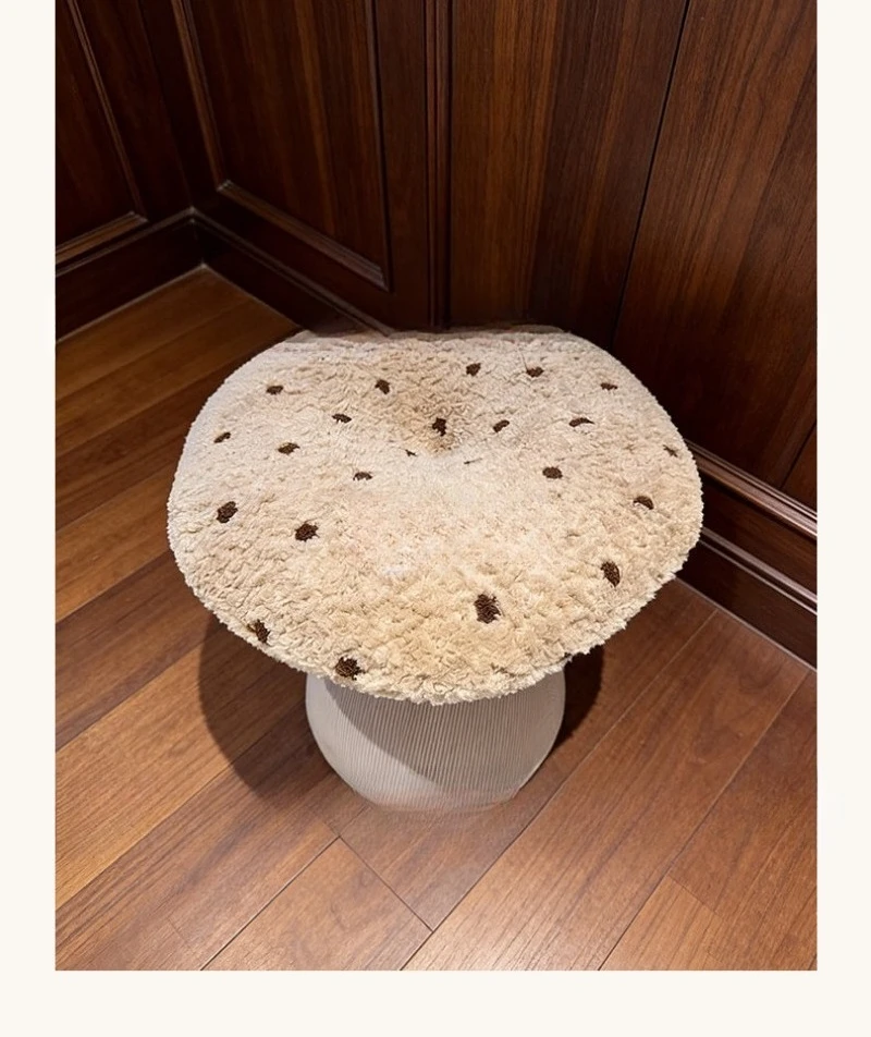 New fabric low stool bedroom makeup stool living room entrance shoe change multi-purpose mushroom stool