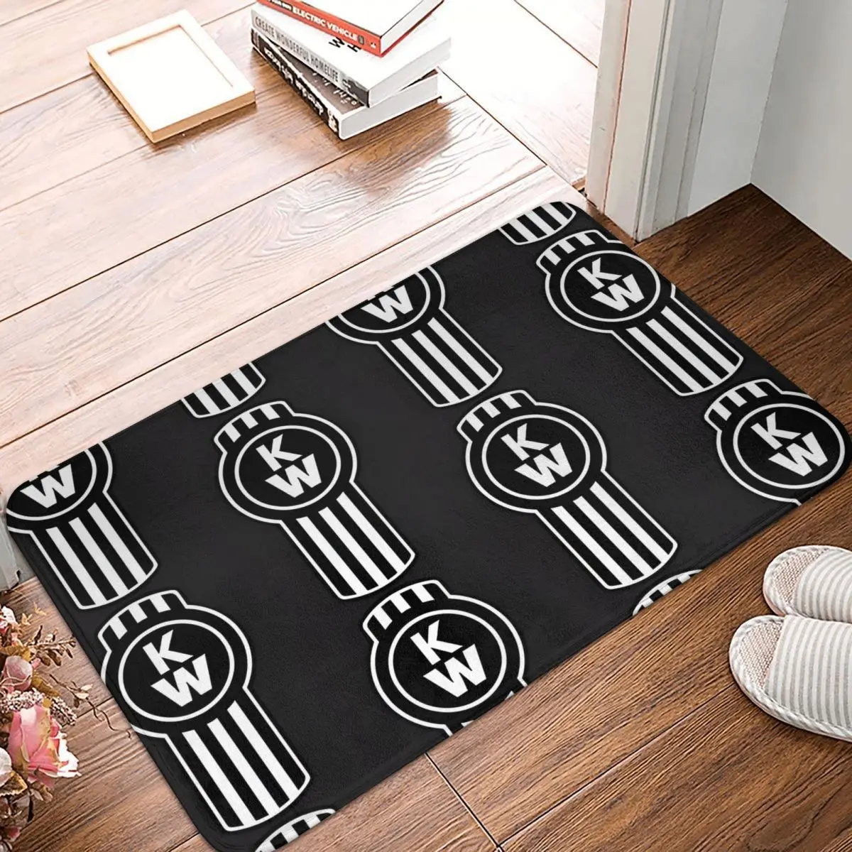 Kenworth Anti-Slip Doormat Bath Mat Truck Logo Black Hallway Carpet Welcome Rug Home Decorative