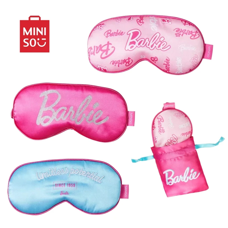 Anime Miniso Barbie Eye Mask Cartoon Effective Light-Blocking Travel Eyes Mask with Elastic Breathable Comfortable Kids Gift