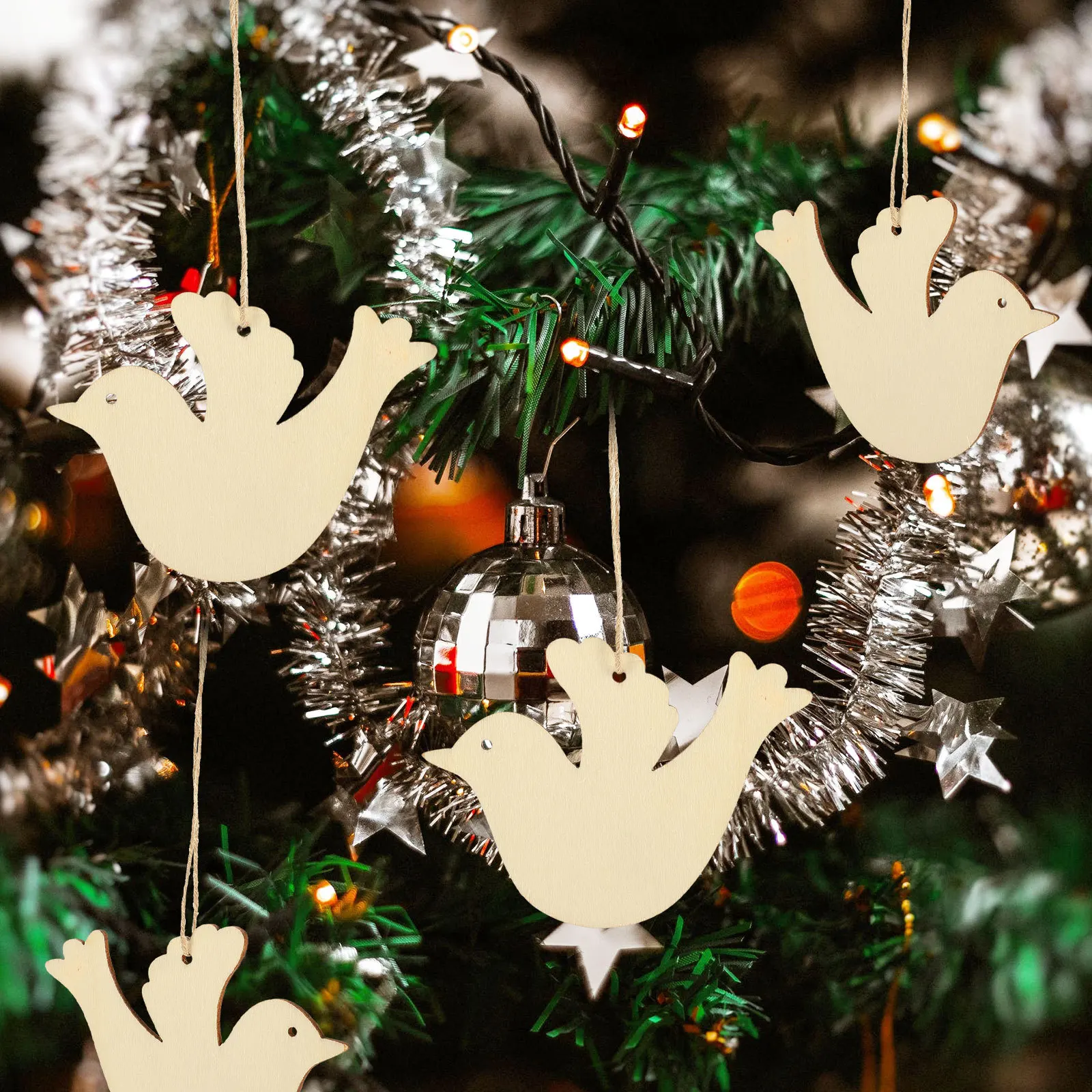 

1Set Graffiti Wooden Slices DIY Christmas Cutouts for Handmade Pendant Craft Unpainted Wood Chips Holiday Room Decoration