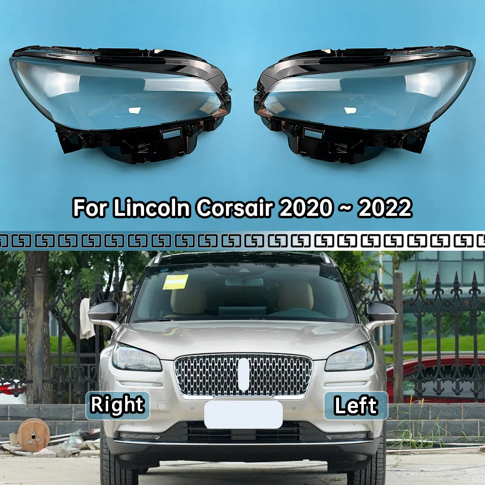 

For Lincoln Corsair 2020 2021 2022 Car Accessories Headlight Cover Headlamp Shell Transparent Lampshade Case Lens Plexiglass