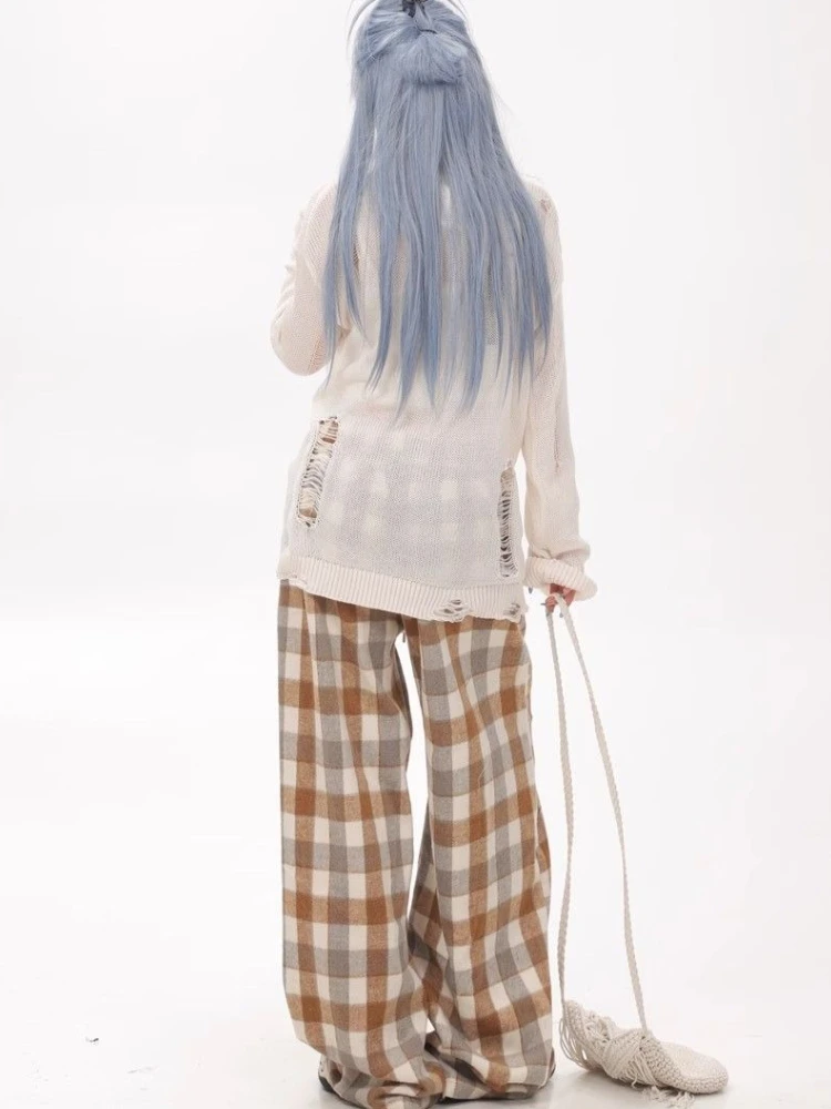 Y2k Punk Print T-shirt Grunge Esthetische Distressed Top Trashy Vintage Jaren 2000 Lange Mouw T-shirt Koreaanse Streetwear See Through Tee