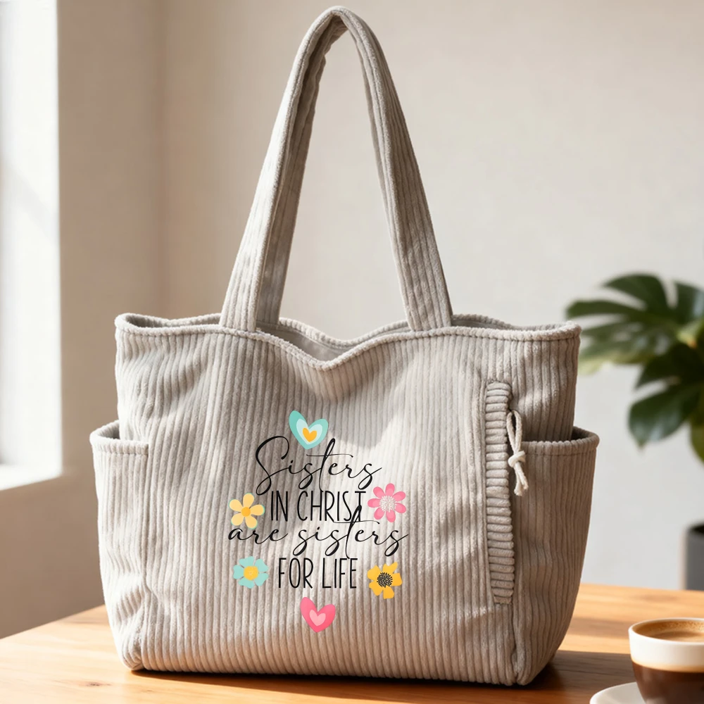 

Женская вельветовая сумка-тоут, вместительная модная сумка через плечо для работы, учебы и путешествий, повседневная сумка для поездок на работу, сумка на плечо.