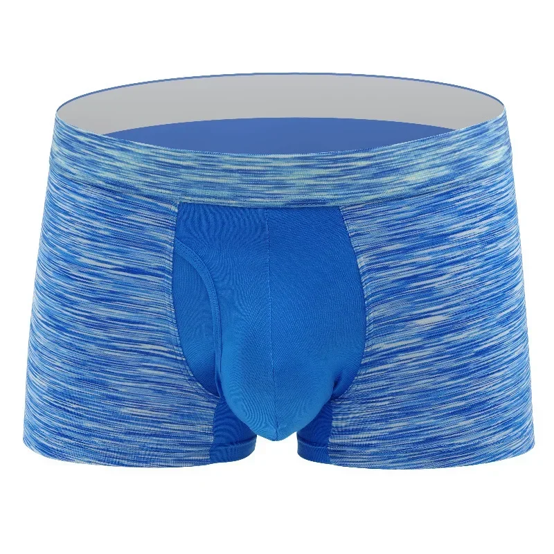 

Men's Bugle Boxy Underwear Loose Fit Modal Boxer Briefs Casual Sports Striped Trunks Male Sexy Breathable U-Convex Pouch Panties
