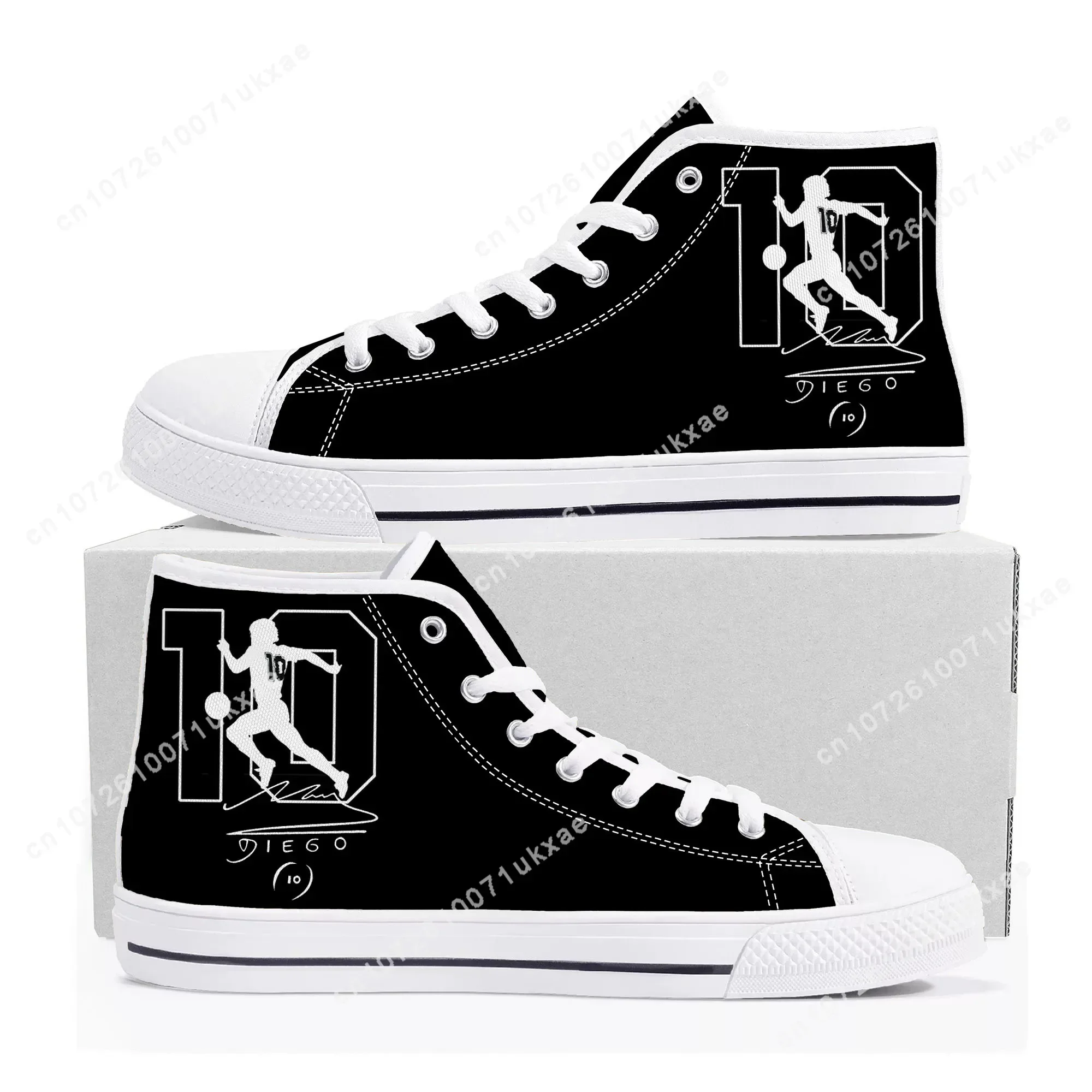 Diego Maradona football player High Top Sneakers Mens Womens Teenager Canvas Sneaker Casual Custom Made Shoes Customize Shoe