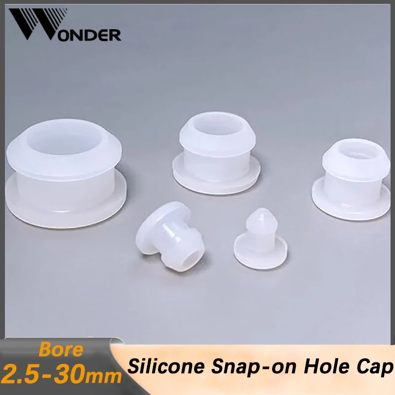 1-20Pcs Transparent Snap-on Silicone Rubber T Type Plug Blanking End Caps Tube Inserts Bung Proof Seal Stopper Dia 2.5-30mm