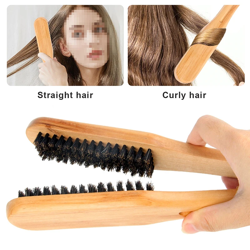 

Профессиональный Выпрямитель для волос, щетина, прямые волосы, двойная щетка, V-образная расческа, зажим, не повреждает, инструменты для укладки, «сделай сам», для дома