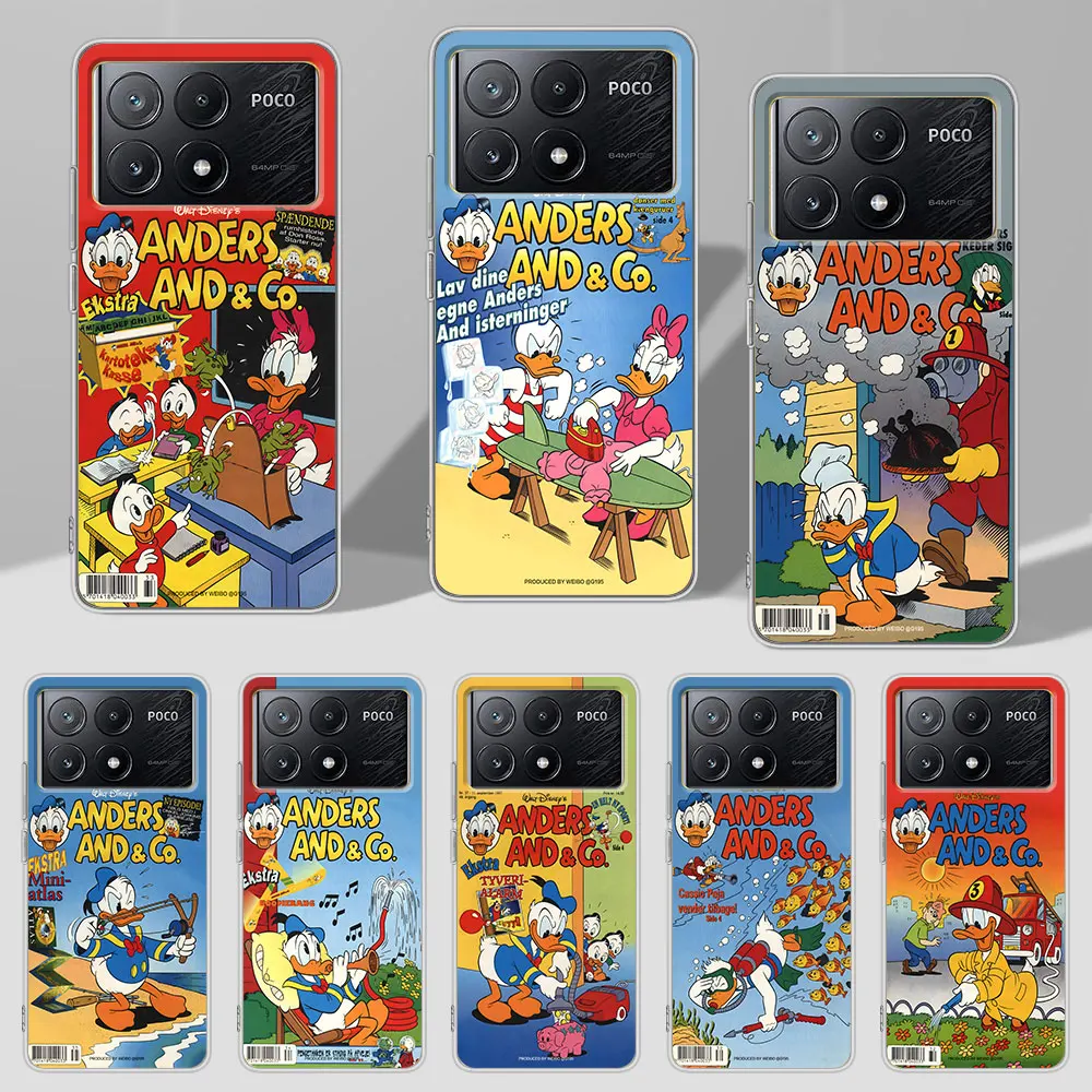 Don Donald Fauntleroy Duck Case for Xiaomi Poco X6 X5 F4 M5s X3 NFC F1 F5 M5 M3 M4 GT F3 F2 X4 Pro TPU Transparent Phone Cover