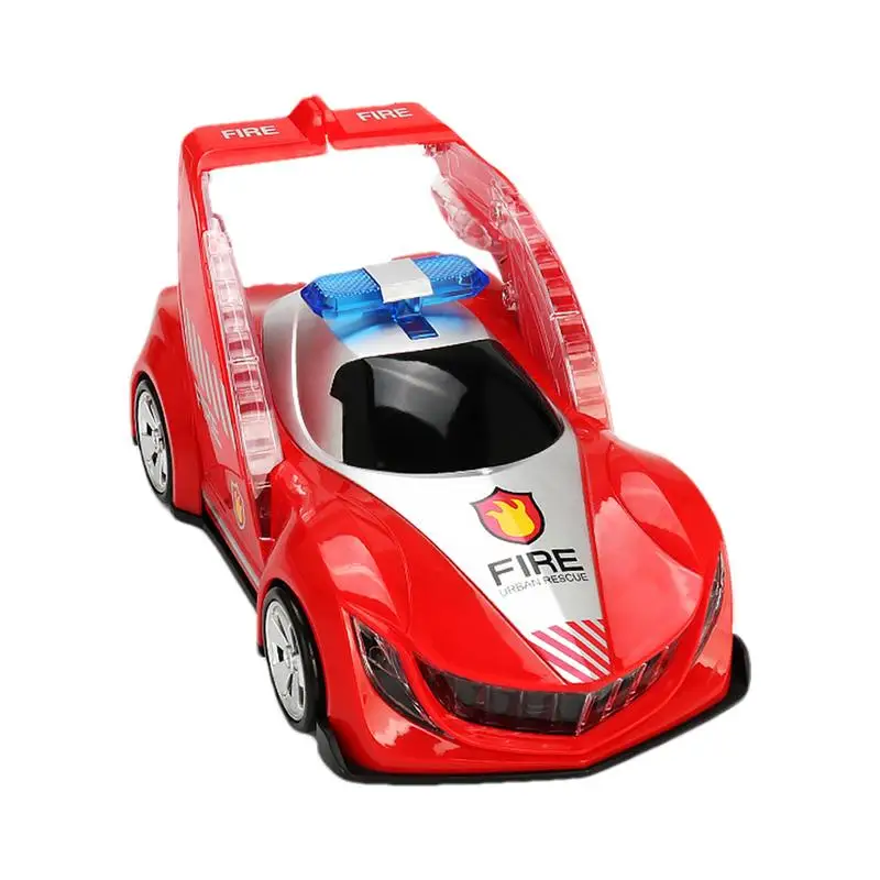 Electric Transformer Racing Car Fire Engine Toy Kids Educational Car Toy With Lights And Music Universal Wheel Fire Car Electric