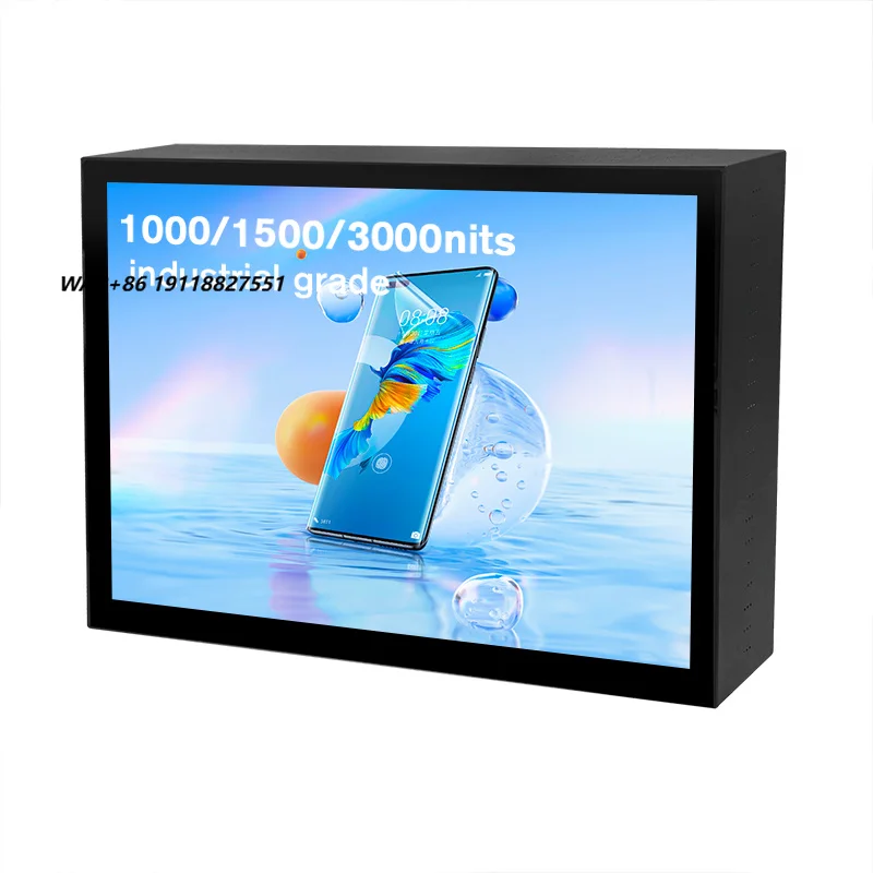 Wall-mounted Horizontal and Vertical Media Player Outdoor IP65 Waterproof Advertising Equipment Display